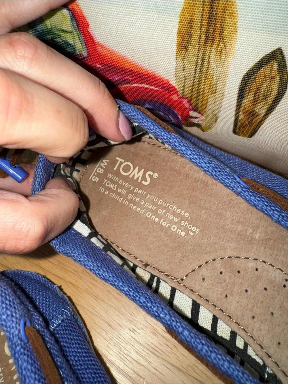 TOMS NWT! Women'S Blue Burlap Bimini Shoes Size 8.5
